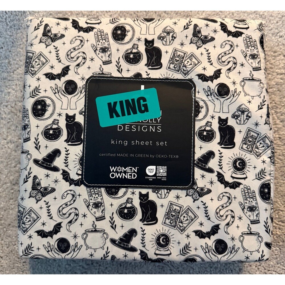 NEW Deborah Connolly Celestial Tarot Halloween Sheet Set KING